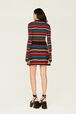 Women Big Poor Boy Striped A-line Skirt Multico striped rf back worn view