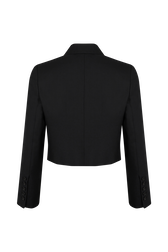Veste courte tailleur en laine froide Noir vue de dos