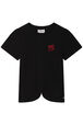T-shirt fille interlock Noir vue de face
