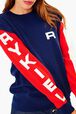 SR Woolen Cashemer Tricolor Sweater Navy details view 2