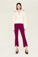 Women Zip Trucker Wool Cashmere Sweater Ecru details view 3