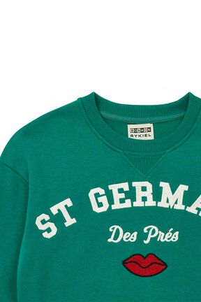 Sweat en molleton oversize imprimé fille - BONTON x Sonia Rykiel Vert vue de détail 1
