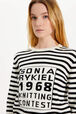 Women Black and White Striped Jumper Black/ecru details view 2