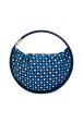 Medium Domino bag in denim and studs Blue studs front view
