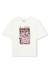 Signature Print Tee Ecru front view