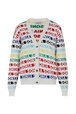 Cardigan rayé multicolore femme Multico blanc vue de face