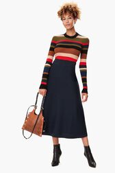 Milano Knit Mid-Length Skirt Black front worn view