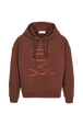 Sweat à capuche jersey de coton femme Chocolat vue de face