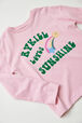 Long-Sleeved Oversized Printed Girl T-shirt Pink details view 1