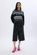 Fair Isle sweater in wool and lurex Pink front worn view