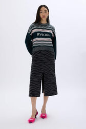 Fair Isle sweater in wool and lurex Pink front worn view