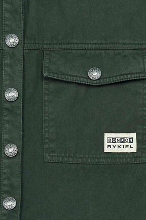 Chemise courte oversize fille - BONTON x Sonia Rykiel Kaki vue de détail 1