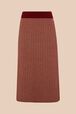 Women Geometric Print Midi Skirt Brun front view