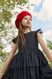 Robe longue à volants fille Noir vue de détail 1