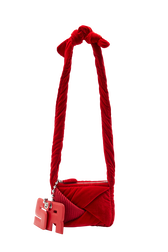 Sac caméra Demi-Pull mini en velours Rouge vue de face