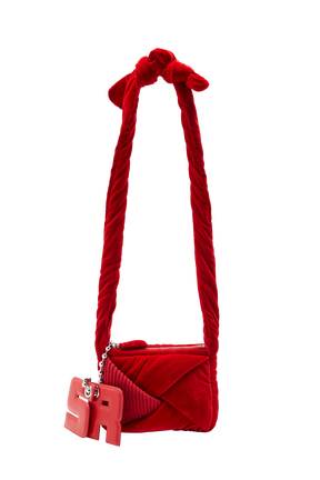 Sac caméra Demi-Pull mini en velours Rouge vue de face