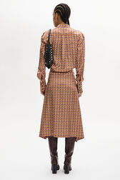 Robe midi à quilles motif Vintage Papyrus Rose vue portée de dos