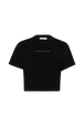 Short-Sleeved Velvet T-Shirt Black front view