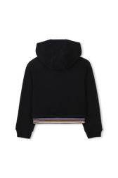 Cardigan noir à capuche Noir vue de dos
