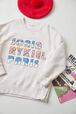 Round Collar Girl Sweatshirt Ecru details view 2