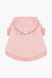 Pull à capuche chien velours Rose vue de face