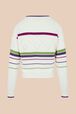 Pull ajouré rayé multicolore femme Ecru vue de dos