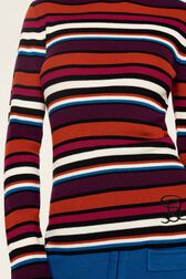 Pull laine côtelée femme Multico raye vue de détail 2