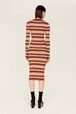 Women Multicolor Striped Maxi Dress Multico emerald striped back worn view