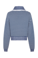 Pull camionneur marinière en coton mélangée Raye blanc / bleu vue de dos