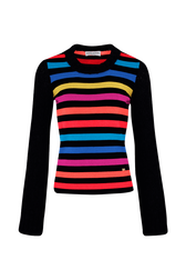 Women Jane Birkin Sweater Multico striped rf front view