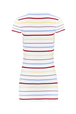 Robe courte picots rayé multicolore femme Multico raye blanc vue de dos