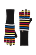 Women Multicolor Striped Gloves Multico iconic striped front view
