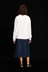 Sweat motif fleur logo Sonia Rykiel femme Blanc vue portée de dos