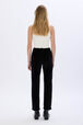 Velvet cigarette trousers Black back worn view