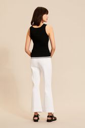 Top ajusté maille torsadée femme Noir vue portée de dos