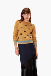 Woolen Long Sleeve Sweater Brun details view 1