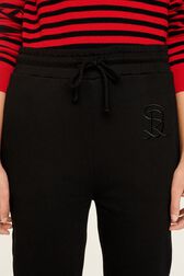 Women Cotton Jersey Jogging Black details view 2