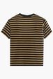 Women Striped Velvet T-Shirt Black back view