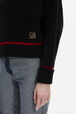 Boat-Neck Jumper With Curved Long Sleeves Black details view 2