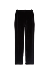 Velvet cigarette trousers Black back view