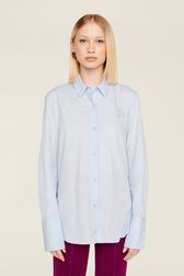 Chemise popeline femme Baby blue vue portée de face