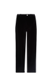 Velvet cigarette trousers Black front view