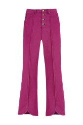 Jean flare taille haute fuchsia femme Fuchsia vue de face