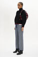 Turtleneck Jumper With Curved Long Sleeves Black details view 1