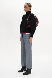 Turtleneck Jumper With Curved Long Sleeves Black details view 1