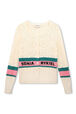Cardigan motifs ajourés Ivoire vue de face
