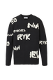 Women Sonia Rykiel logo Wool Grunge Sweater Black front view