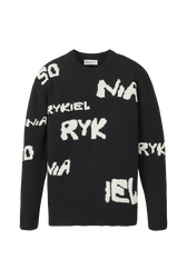 Pull grunge laine logo Sonia Rykiel femme Noir vue de face