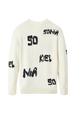 Women Sonia Rykiel logo Wool Grunge Sweater Ecru back view
