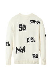 Pull grunge laine logo Sonia Rykiel femme Ecru vue de dos